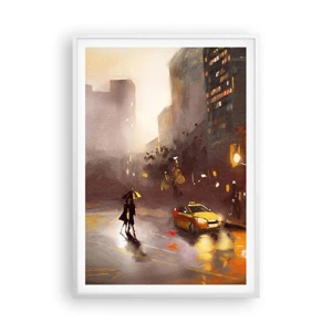 Poster în ramă albă - În luminile New York-ului - 70x100 cm