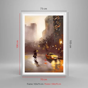 Poster în ramă albă - În luminile New York-ului - 70x100 cm