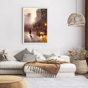 Poster în ramă albă - În luminile New York-ului - 70x100 cm