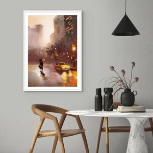 Poster în ramă albă - În luminile New York-ului - 70x100 cm