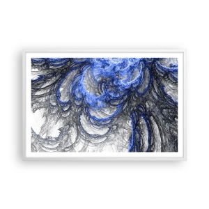Poster în ramă albă - Nașterea unui val - 91x61 cm