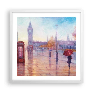 Poster în ramă albă - O zi de toamnă londoneză - 50x50 cm