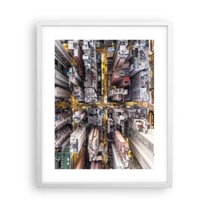 Poster în ramă albă - Salutări din Hongkong - 40x50 cm