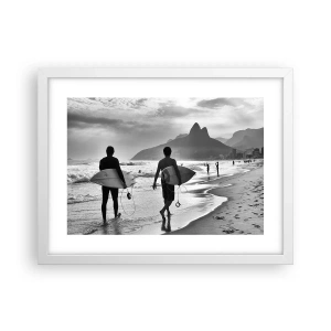 Poster în ramă albă - Samba pentru un val - 40x30 cm