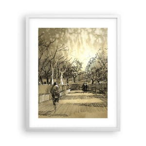 Poster în ramă albă - Un moment reținut cu pene - 40x50 cm