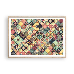 Poster în ramă de stejar deschis - Clima marocană - 100x70 cm