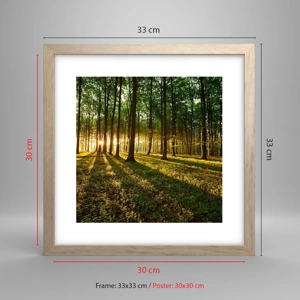 Poster în ramă de stejar deschis - Fotografia tuturor primăverilor - 30x30 cm