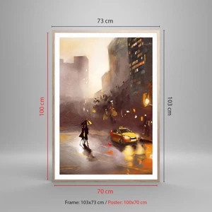 Poster în ramă de stejar deschis - În luminile New York-ului - 70x100 cm