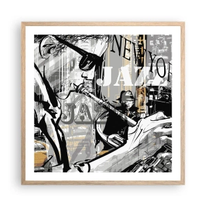 Poster în ramă de stejar deschis - În ritmul New York-ului - 60x60 cm