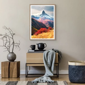 Poster în ramă de stejar deschis - Toamnă alpină - 50x70 cm