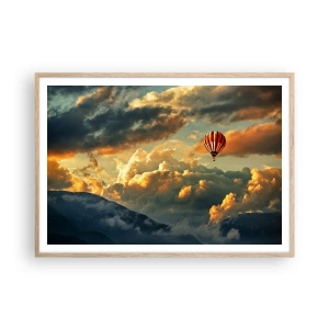 Poster în ramă de stejar deschis - Zbor pentru că vreau - 100x70 cm
