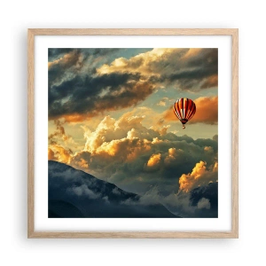 Poster în ramă de stejar deschis - Zbor pentru că vreau - 50x50 cm