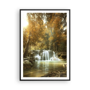 Poster în ramă neagră - Cascadă în parc - 70x100 cm