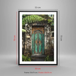 Poster în ramă neagră - O ușă către o lume exotică - 50x70 cm