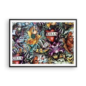 Poster în ramă neagră - Visul unui artist tatuator - 100x70 cm