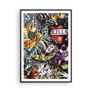 Poster în ramă neagră - Visul unui artist tatuator - 70x100 cm