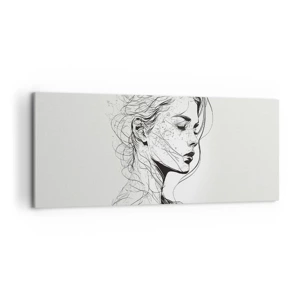 Tablou pe pânză - Desenată cu linii - 120x50 cm