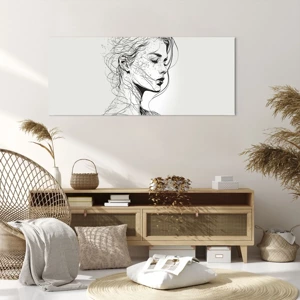 Tablou pe pânză - Desenată cu linii - 120x50 cm